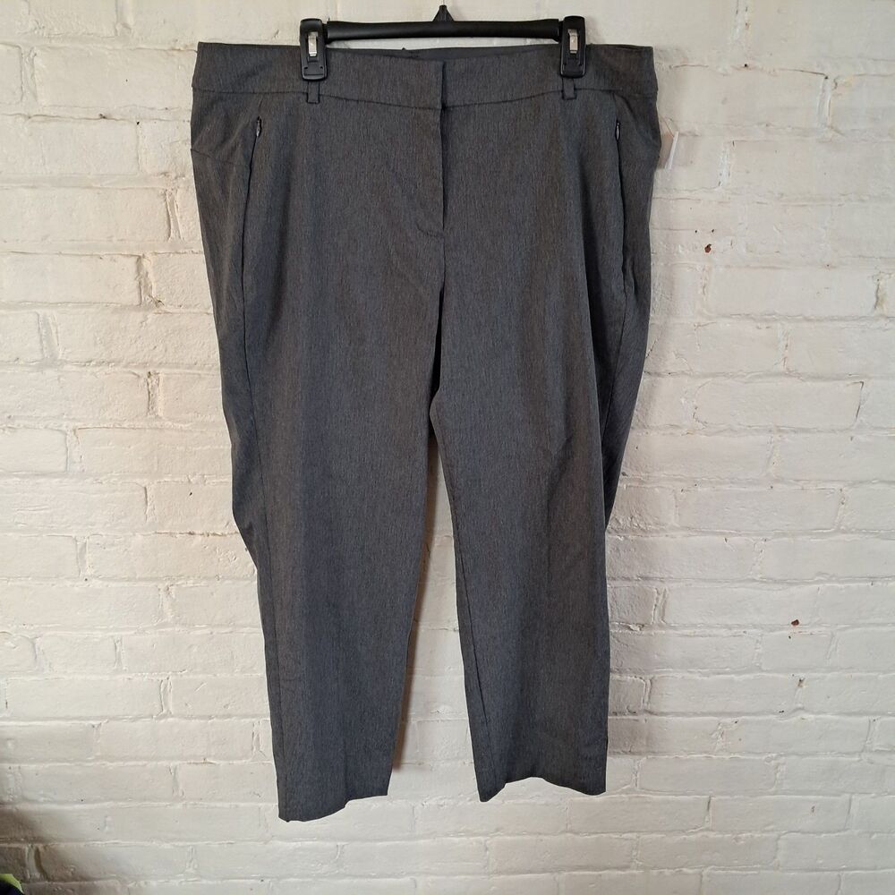 Lane Bryant Womens Size 18 Charcoal Grey Straight Leg Slacks Dress Pants Comfort